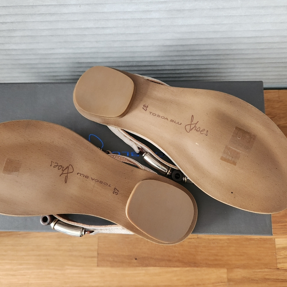 TOSCA BLU LEATHER EMBELISHED SANDALS 6.5 - Picture 5 of 10